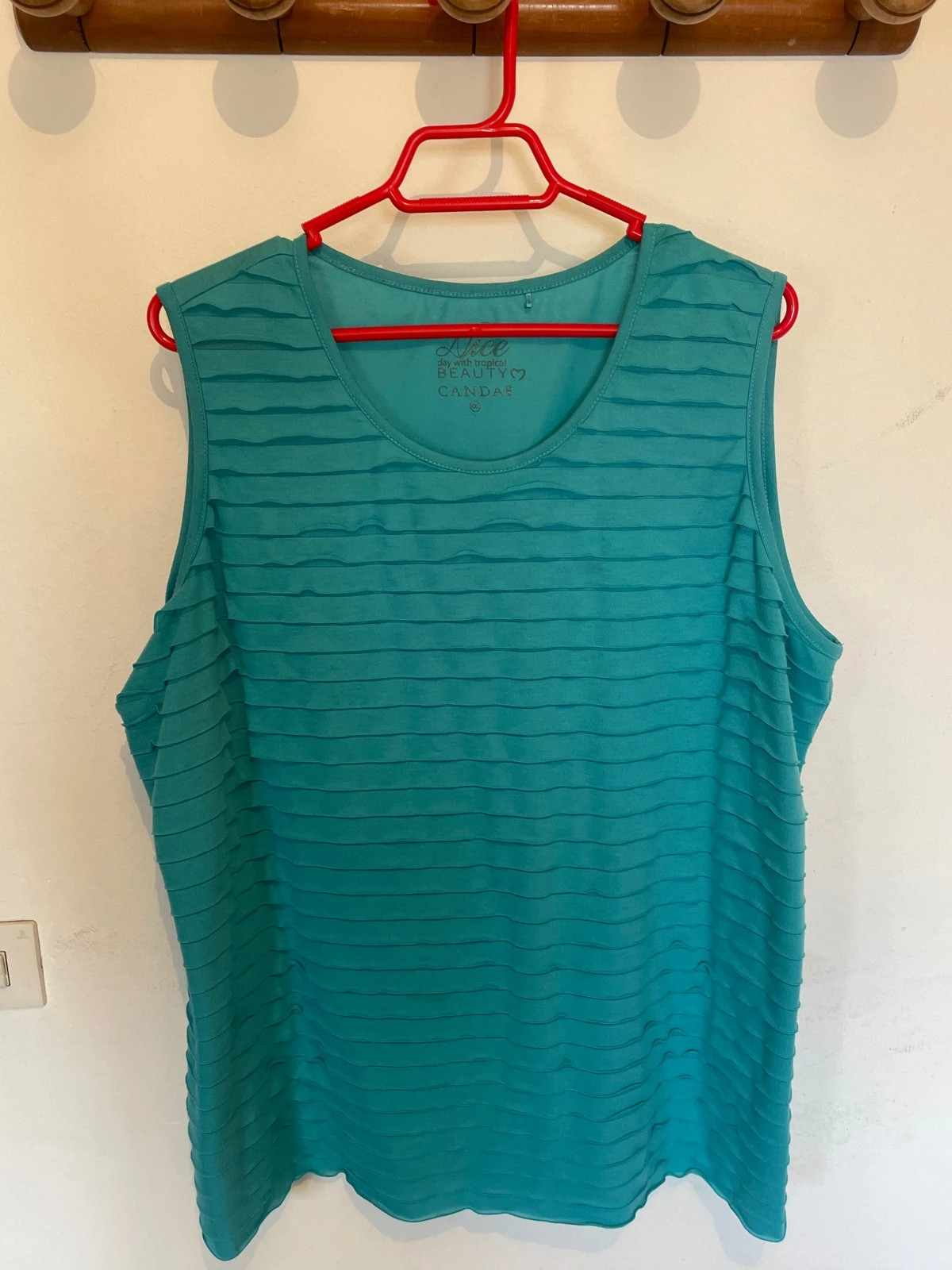 Camiseta turquesa de tirantes con volantes - Talla XXL - C&A – C&A – taille XXL / 44 / 16