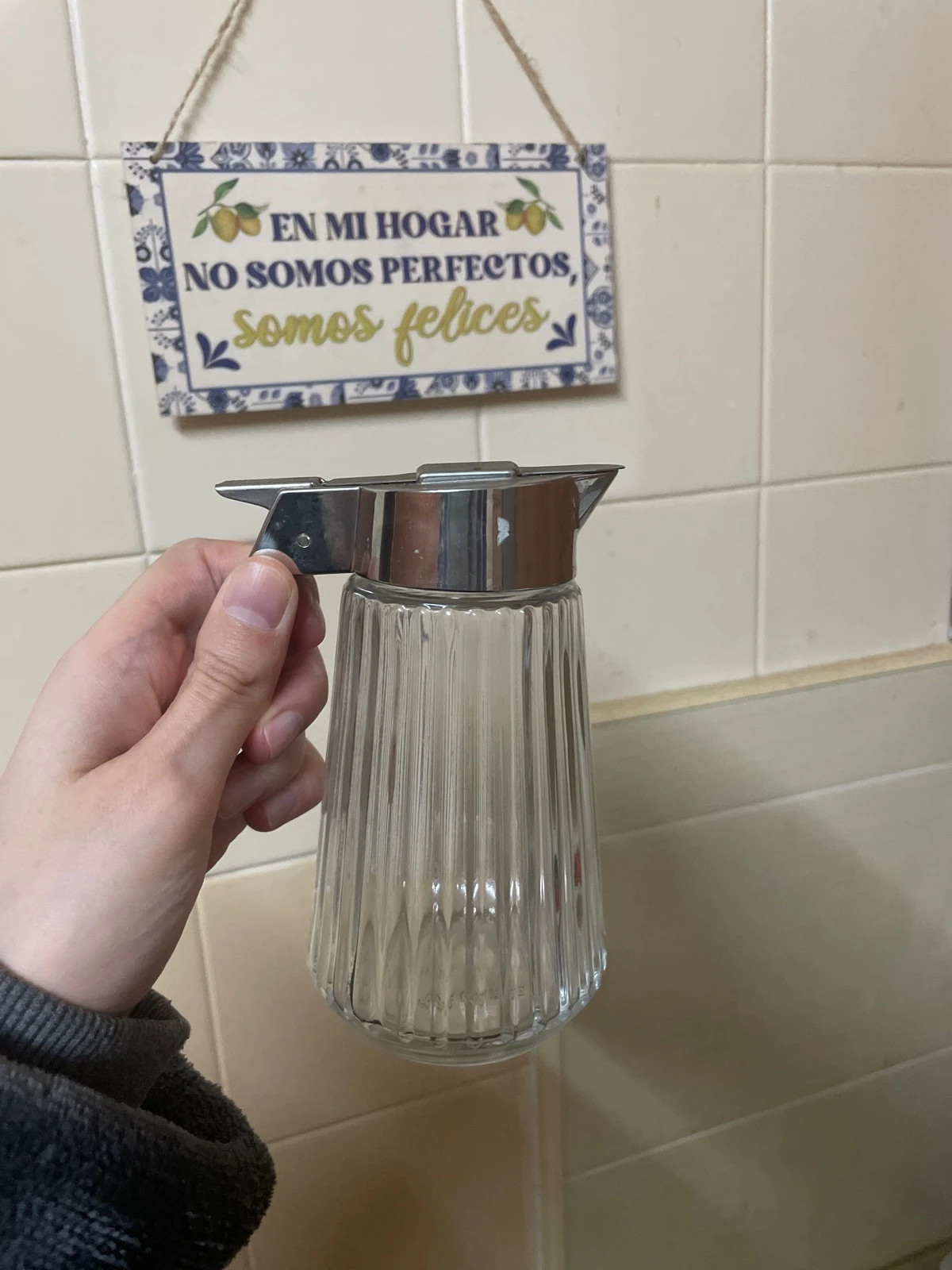 Azucarero de Cristal Tradicional – Estilo Cafetería / Churrería Vintage – valia