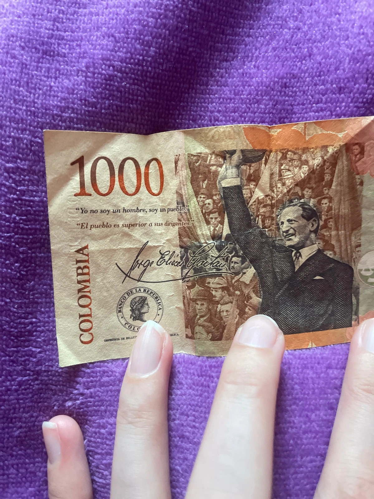 Billete de 1000 pesos Colombia 2