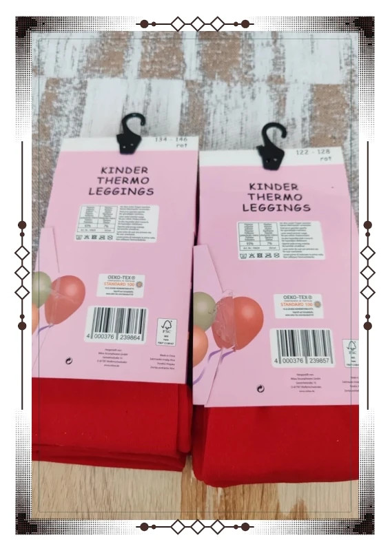 Lot deux legging thermique rouge – pinalolli – taille 7 ans / 122 cm 2