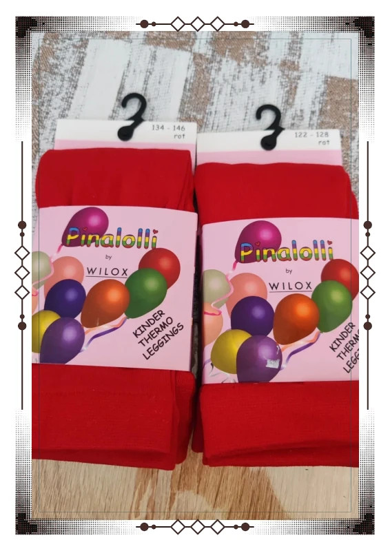 Lot deux legging thermique rouge – pinalolli – taille 7 ans / 122 cm