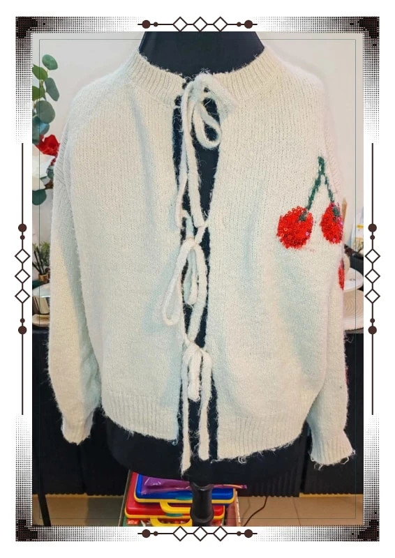 Gilet cerises ma me #44 – Me & Me – taille XXL / 44 / 16 3