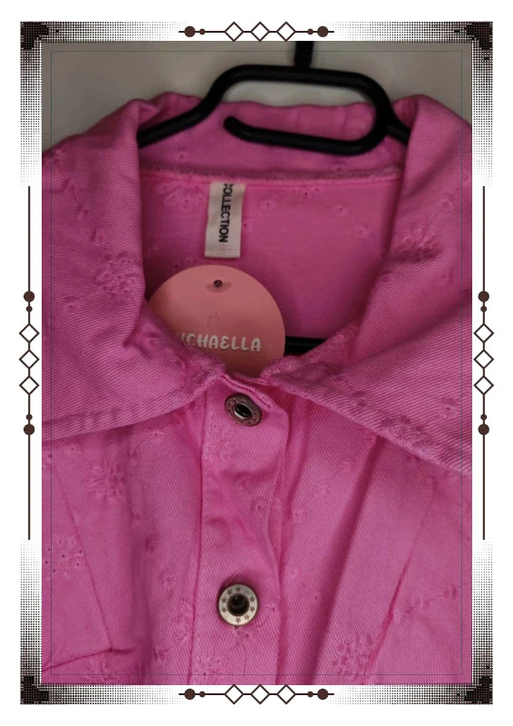 Veste en jean rose brodé new collection – New Collection – taille Taille unique 4