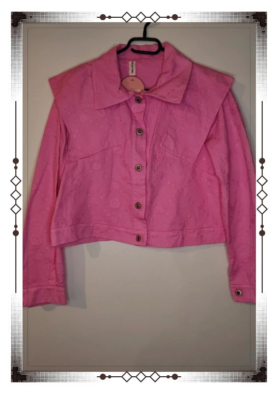 Veste en jean rose brodé new collection