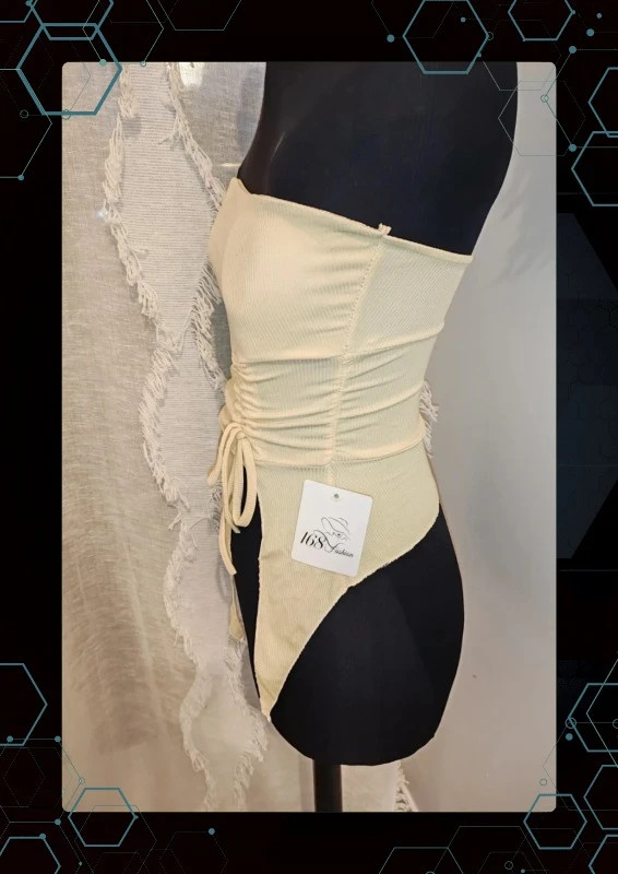 Top épaule ms dénudé jaune pâle – 168 fashion – taille Taille unique 2