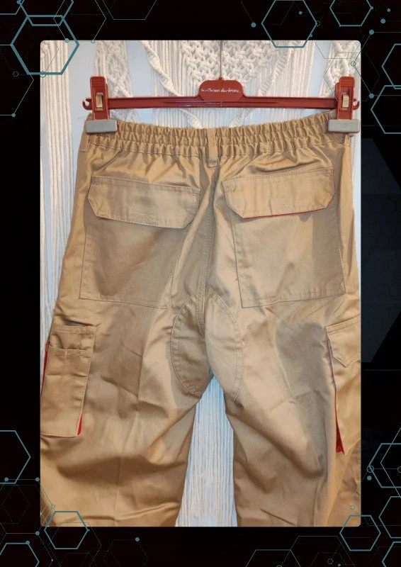 Pantalon de travail cargo camel et rouge – Vesin – taille M / 38 / 10 5