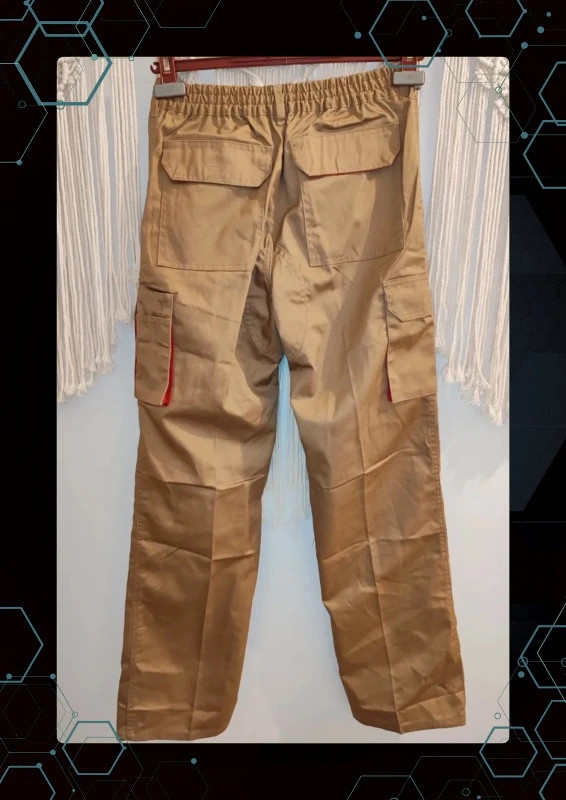 Pantalon de travail cargo camel et rouge – Vesin – taille M / 38 / 10 4