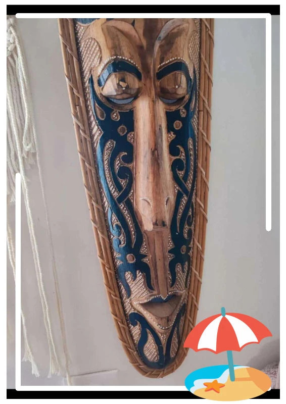 Masque bois africain 1 mètre – Fabrication Artisanale 2