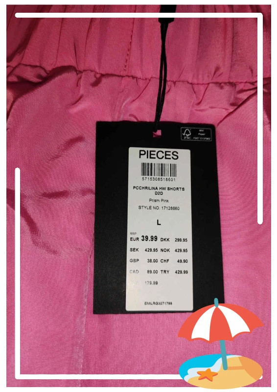 Short pièces – Pieces – taille L / 40 / 12 2