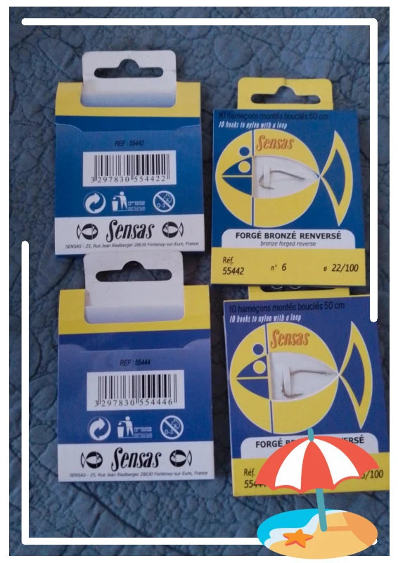 Lot hameçons montés bouclés 50 cm – Sensas 2