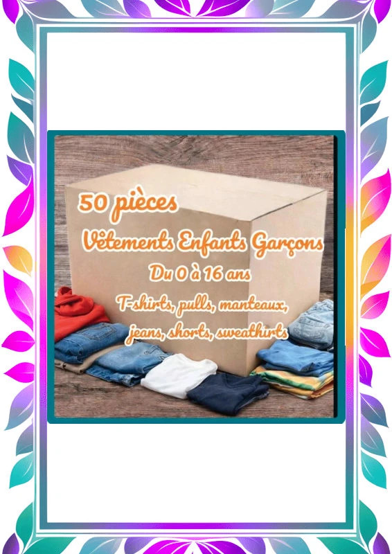 Lot 50 vêtements enfant garçons
