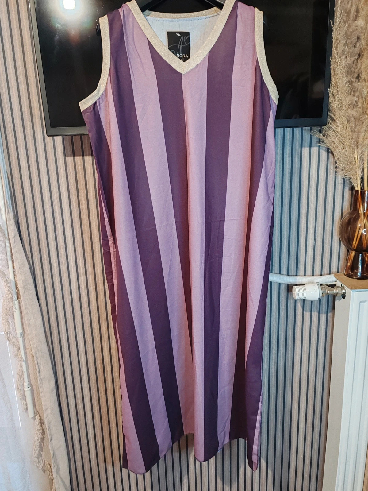 Robe longue lila et violet aurora