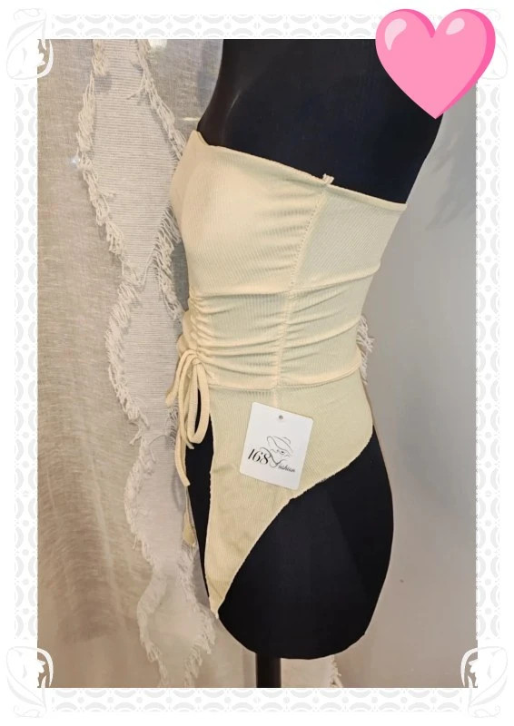 Top épaule ms dénudé jaune pâle – 168 fashion – taille Taille unique 2
