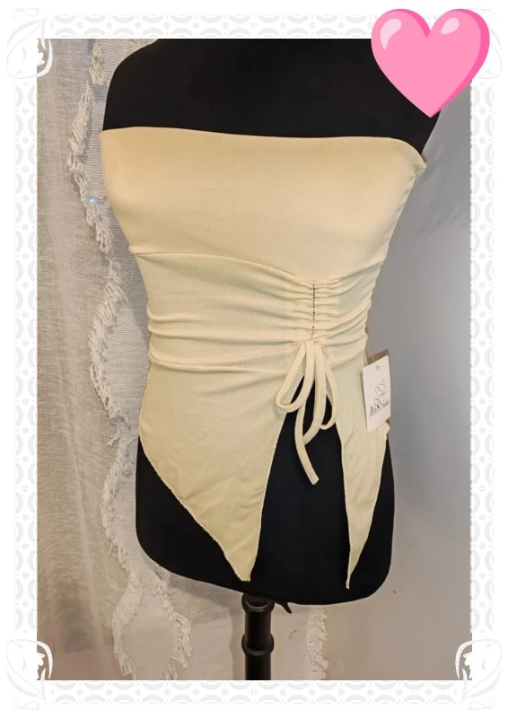 Top épaule ms dénudé jaune pâle