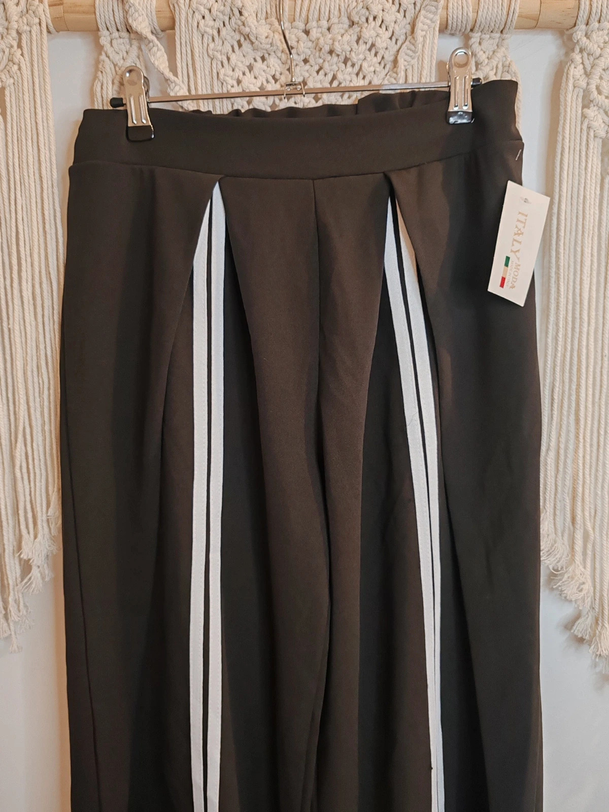 Pantalon marron et blanc – Italy Moda – taille Taille unique 2