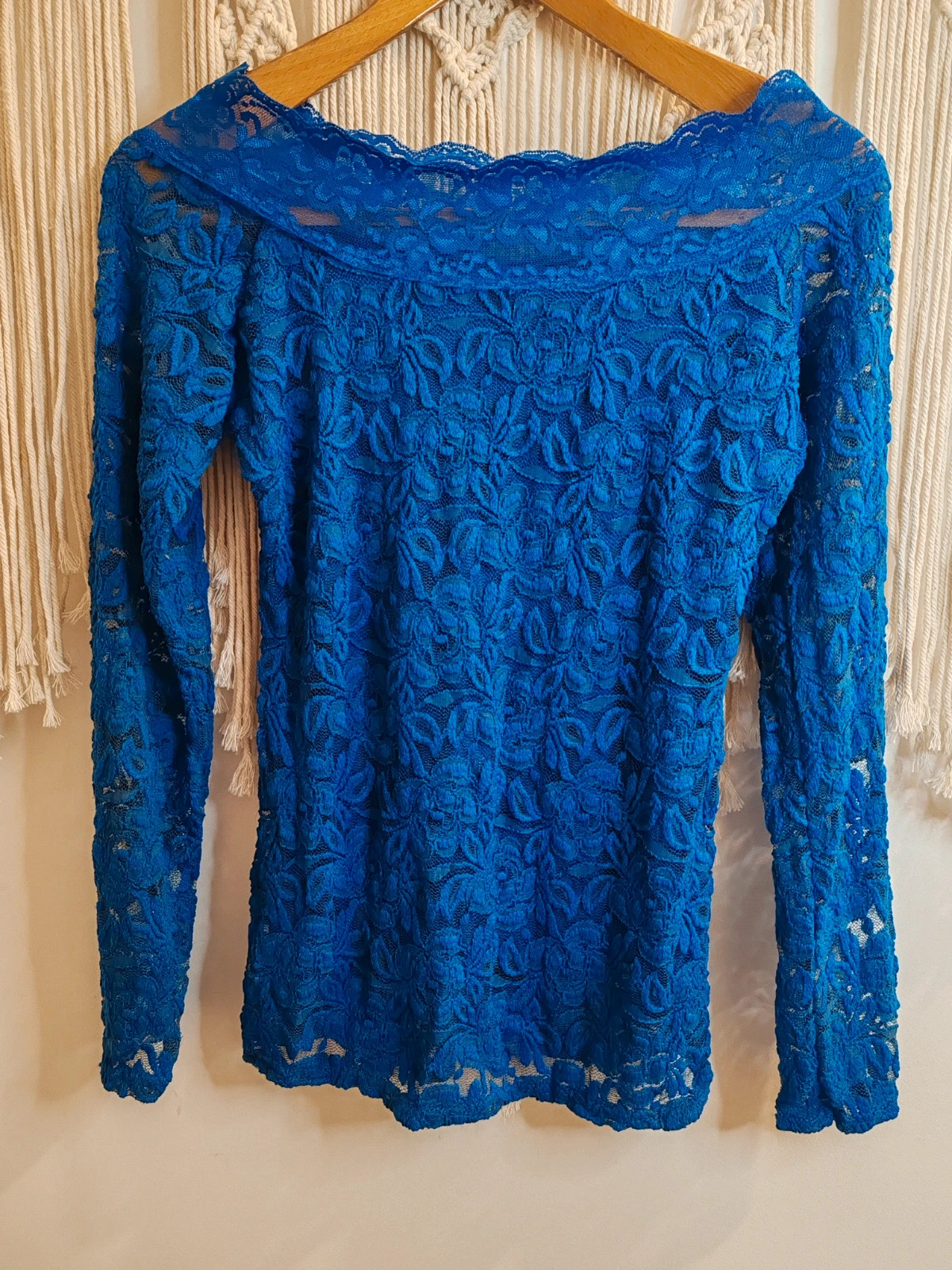 Blouse épaules dénudé bleu