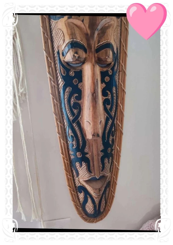 Masque bois africain 1 mètre – Fabrication Artisanale 2