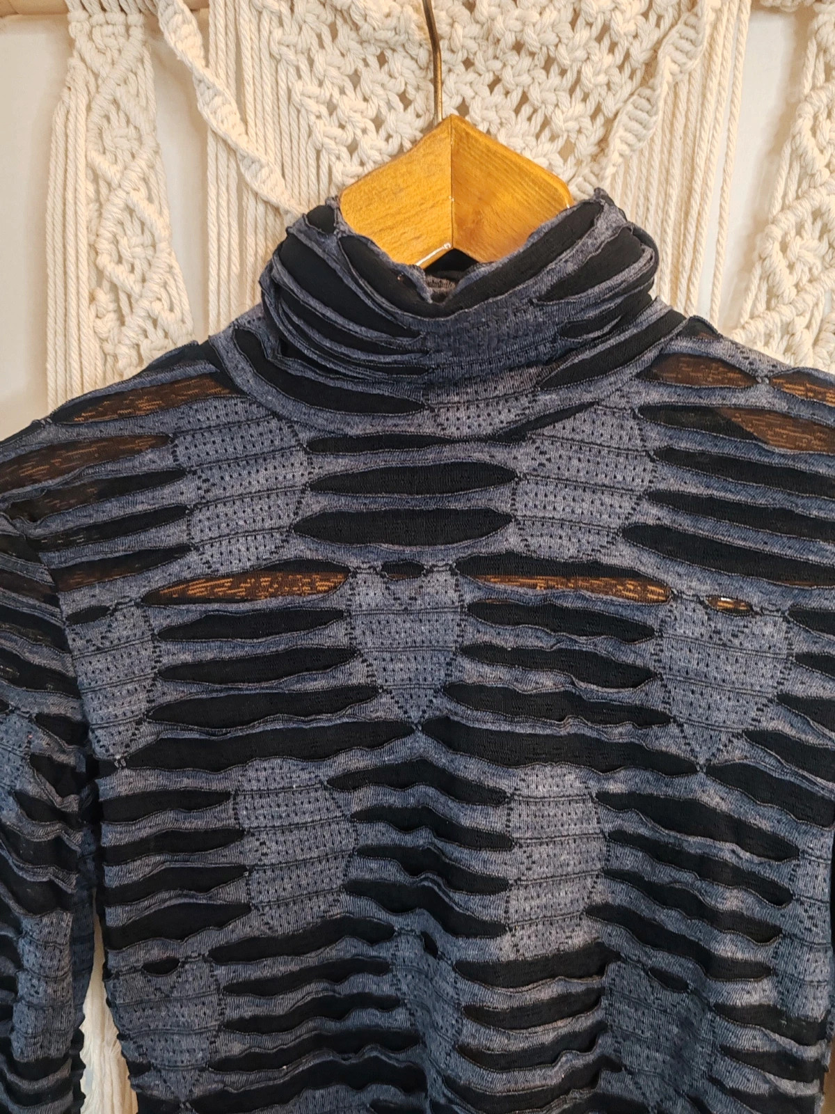 Blouse col roulé y2k marine – blouse&coeur – taille XS / 34 / 6 2