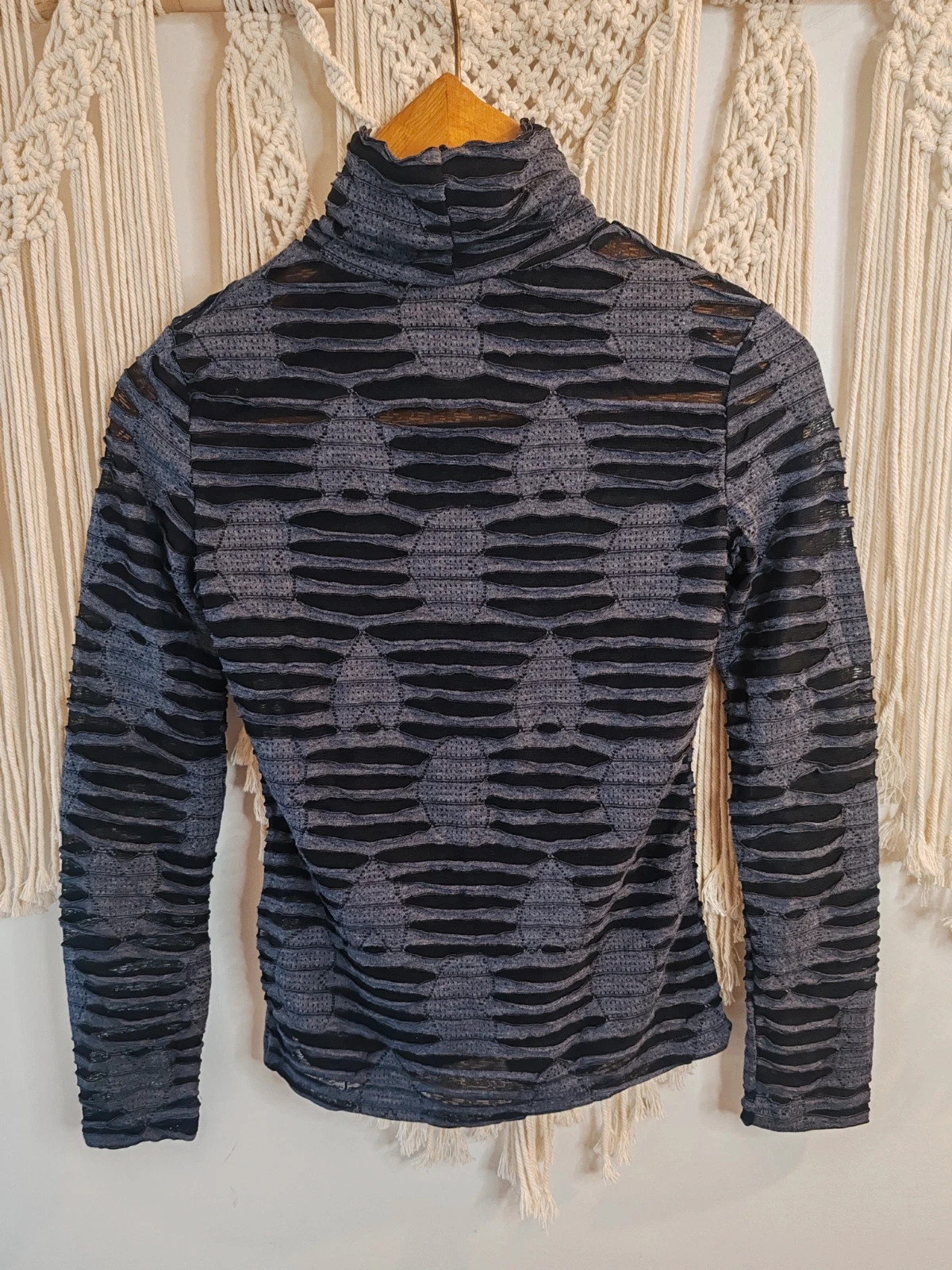 Blouse col roulé y2k marine – blouse&coeur – taille XS / 34 / 6 5