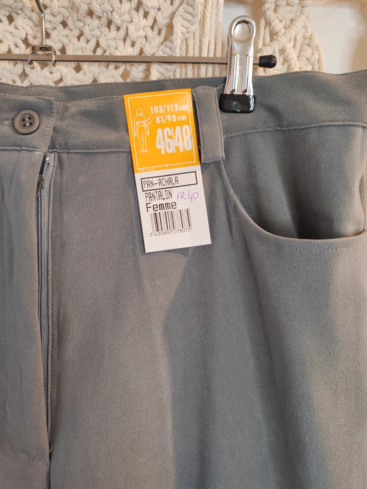 Pantalon gris – achala – taille L / 40 / 12 4