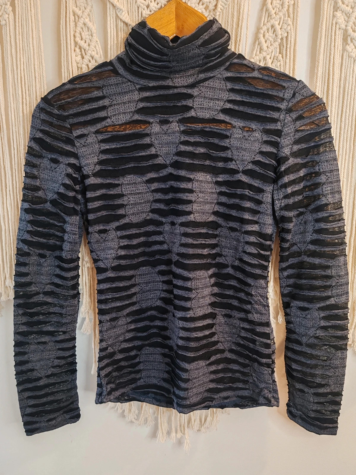 Blouse col roulé y2k marine