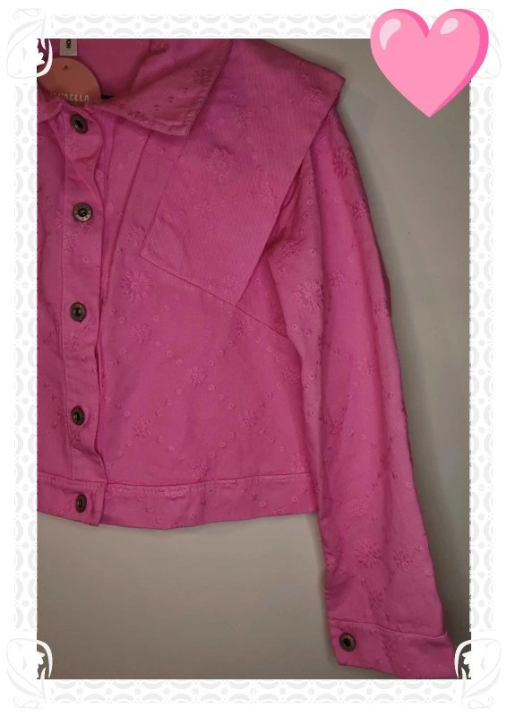 Veste en jean rose brodé new collection – New Collection – taille Taille unique 3