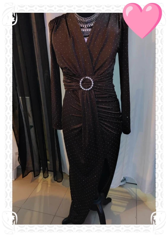Robe longue marron L&S – L&S – taille Taille unique 2
