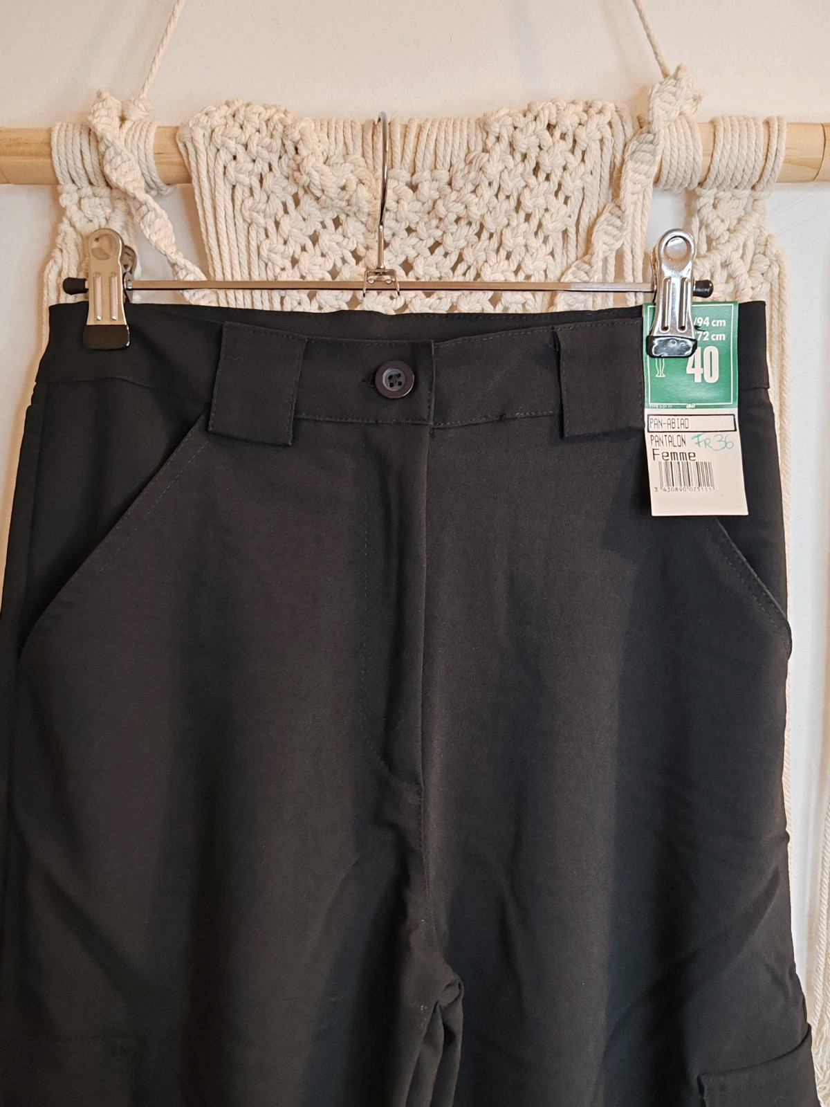 Pantalon noir cargo – pan abiad – taille S / 36 / 8 5