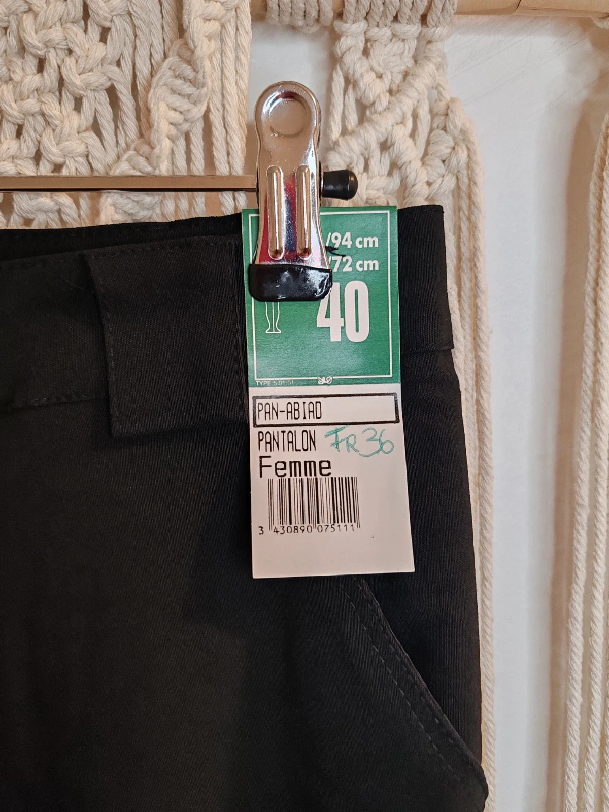 Pantalon noir cargo – pan abiad – taille S / 36 / 8 4