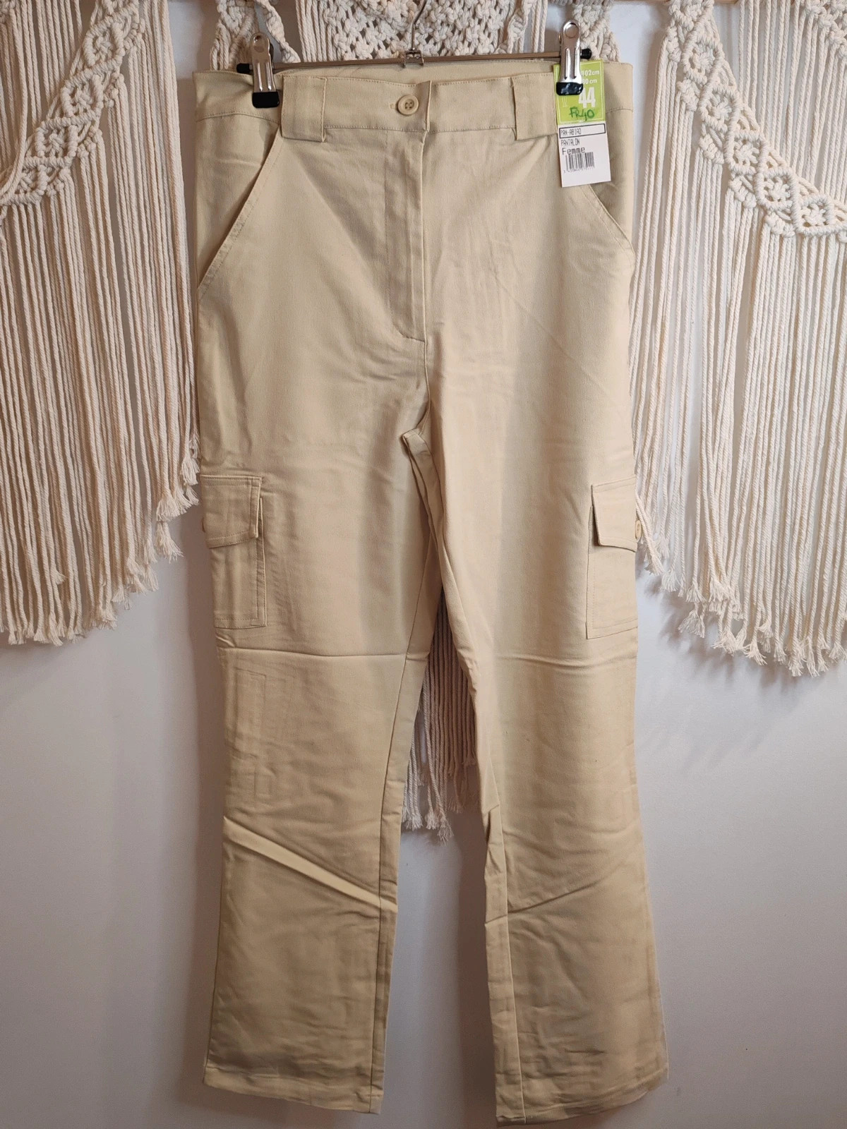 Pantalon cargo beige