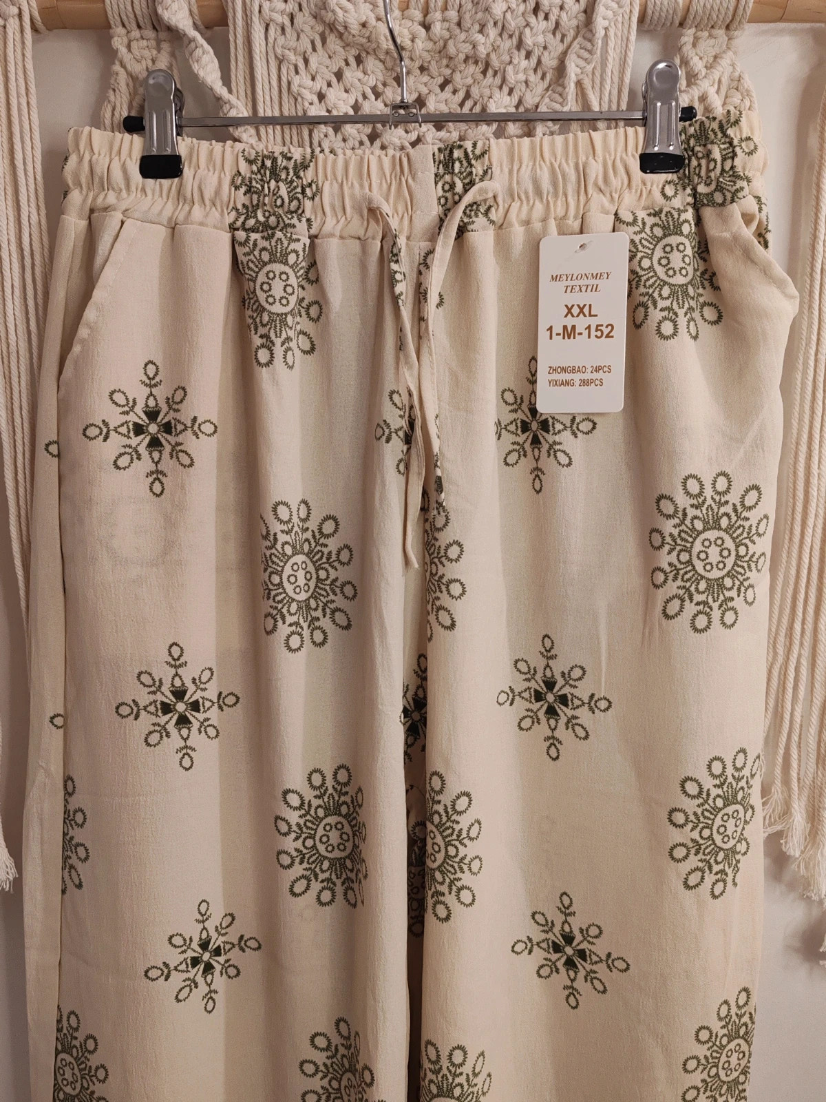 Pantalon beige vert meylonmey – Moda Meylonmey – taille XXL / 44 / 16 2