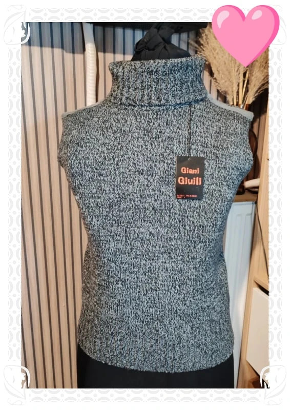 Pull col roulé sans manches y2k – giani giuili – taille S / 36 / 8 2