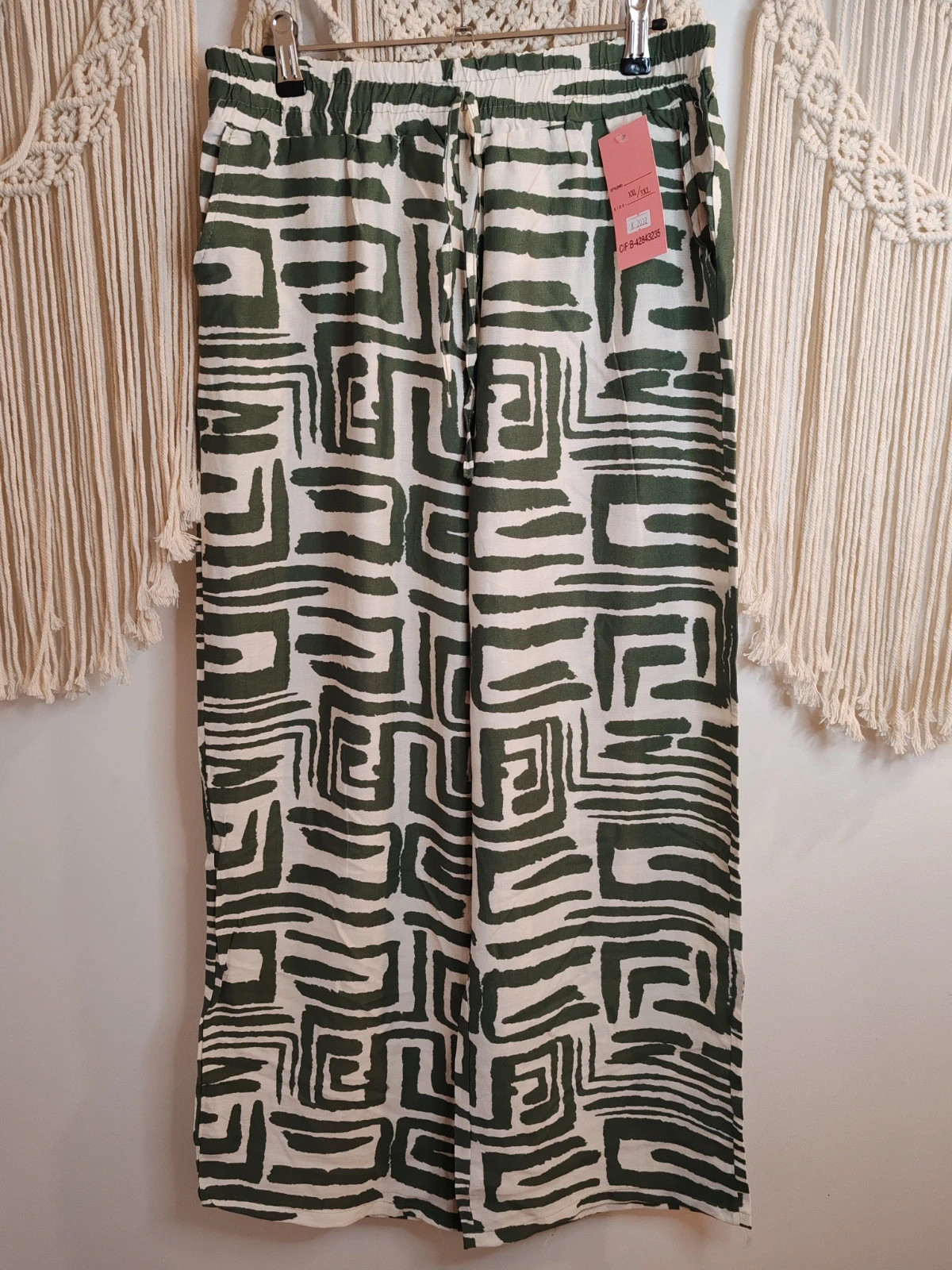 Pantalon motifs vert
