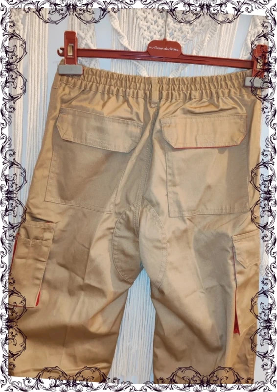 Pantalon de travail cargo camel et rouge – Vesin – taille M / 38 / 10 5