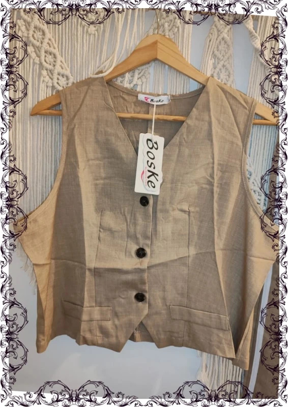 Ensemble débardeur et pantalon beige – Boske – taille L / 40 / 12 2