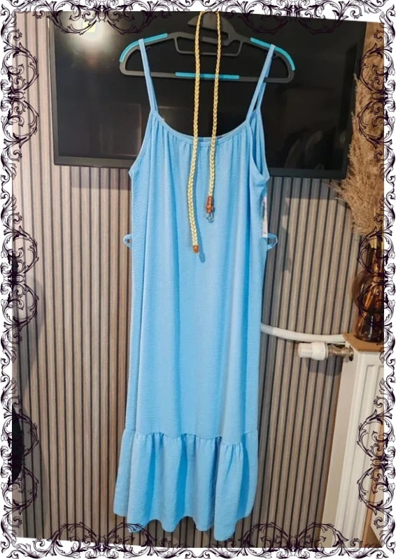 Robe longue bleu ciel