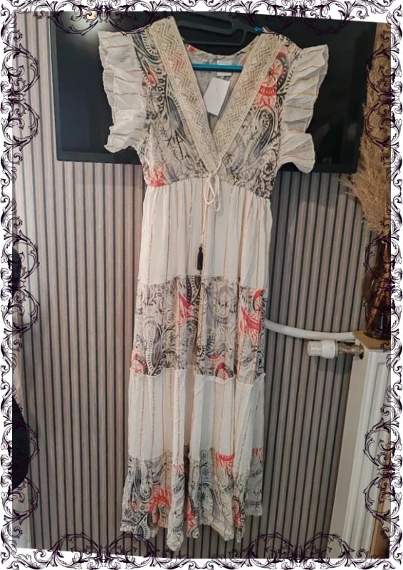 Robe longue banc et marine – Bohemy Ibiza – taille Taille unique 2