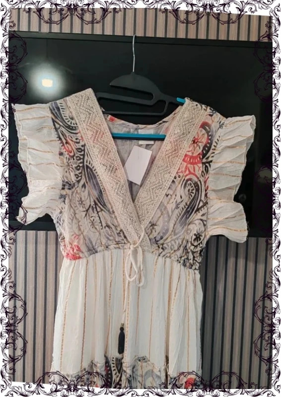 Robe longue banc et marine