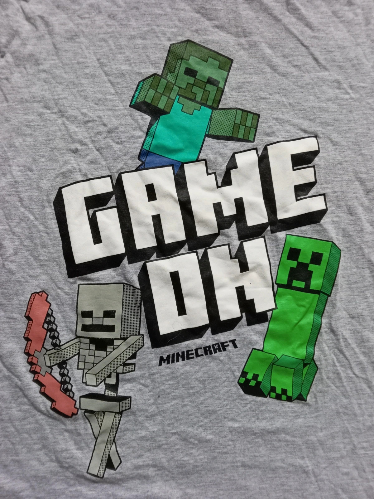 T-Shirt Manches Longues Minecraft 14-15 Ans – Haut Gris "Game On" Mojang Studios – Minecraft – taille 14 ans / 164 cm 2