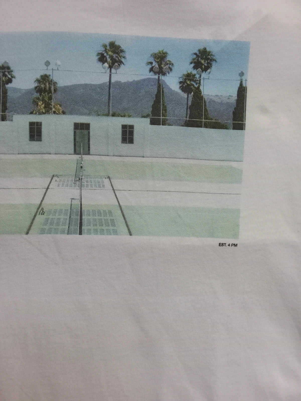 T-shirt Blanc S Imprimé Tennis Vintage Palmier Aesthetic – Japan Style – taille S 5