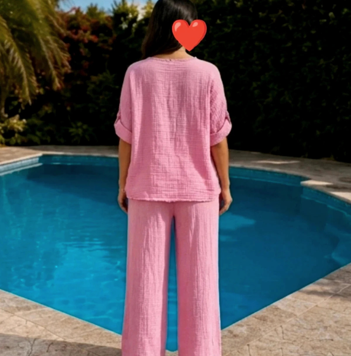 Ensemble 2 pièces Tendance TU – Rose – Neuf étiquette – Dentelle / Bohème / Été – Tendance – taille Taille unique 2