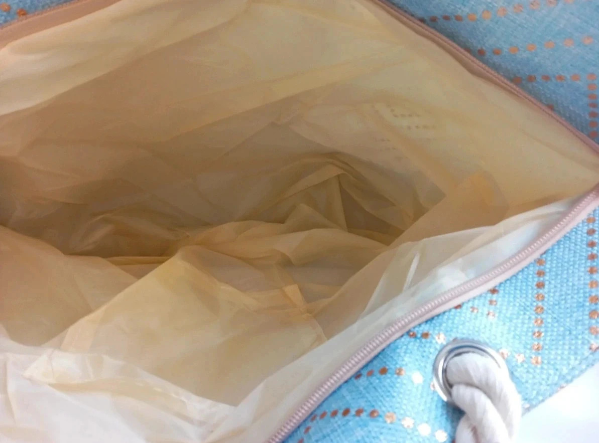 Sac de plage CiCi Paris – Bleu & Doré – Anses corde – Neuf avec étiquette – Été – Tendance 5