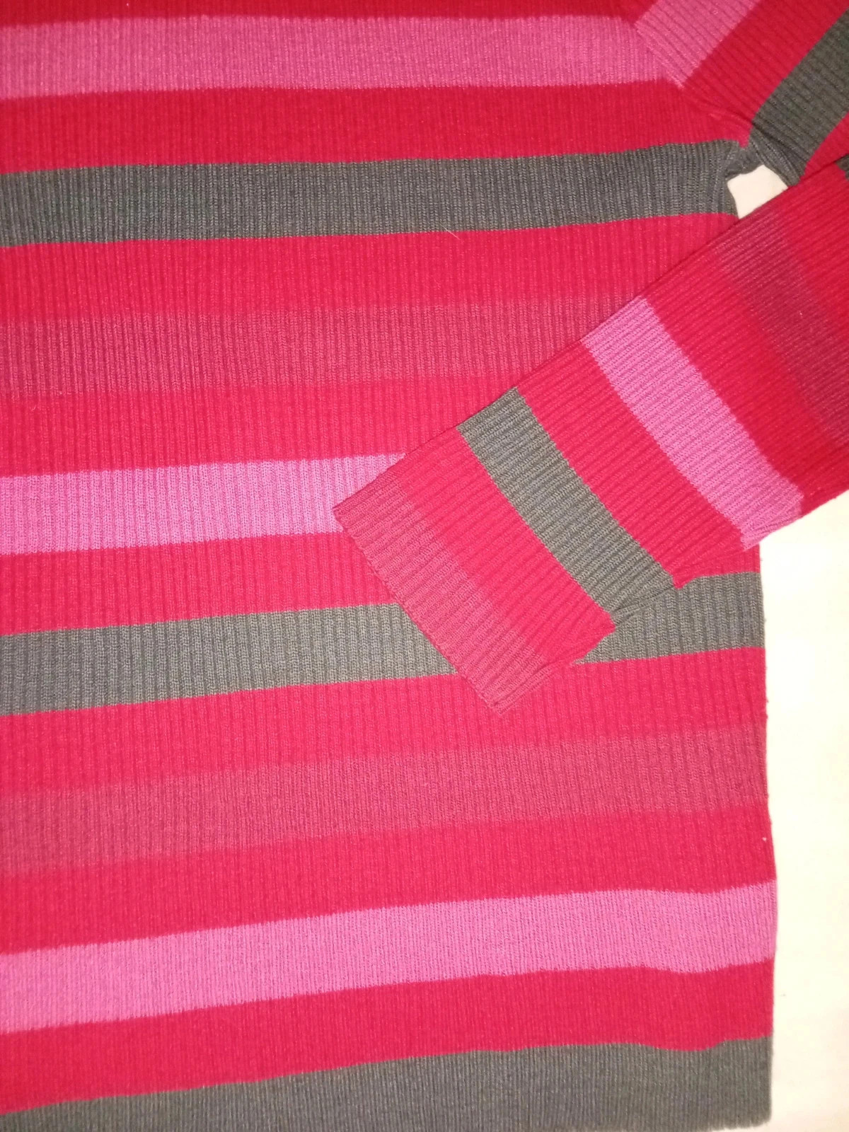 Pull col roulé rayé femme In Extenso – Taille M – Rose fuschia & Gris – Très bon état – In Extenso – taille Taille unique 3
