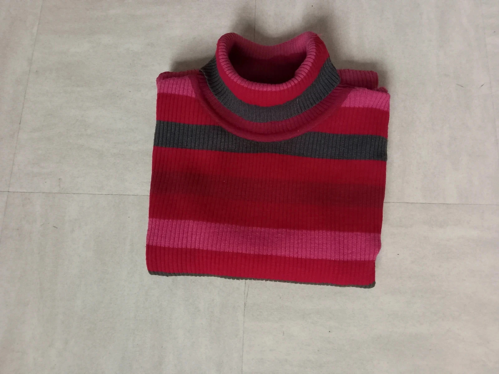 Pull col roulé rayé femme In Extenso – Taille M – Rose fuschia & Gris – Très bon état – In Extenso – taille Taille unique 2