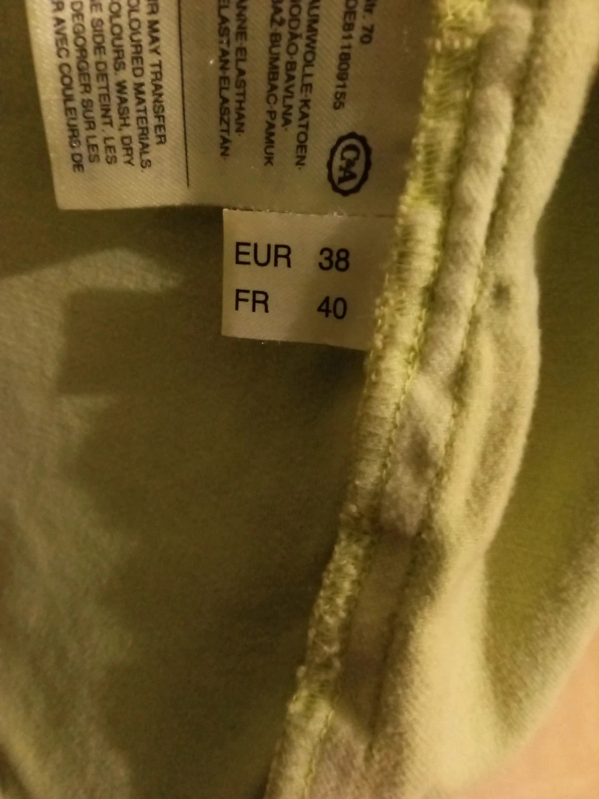 Veste en jean vert pastel C&A Premium – Taille M (38) – C&A – taille Taille unique 4