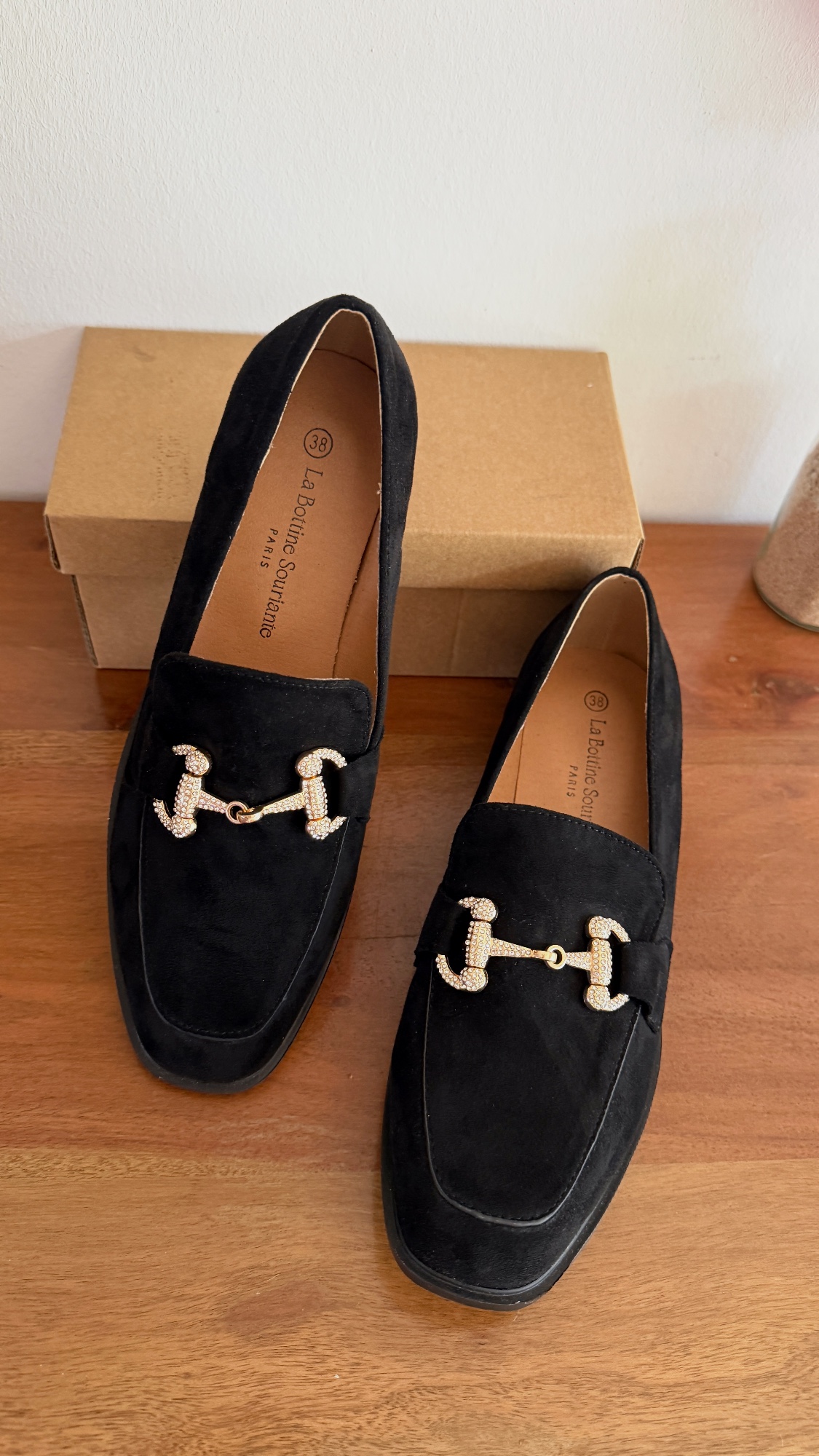 Mocassins noirs en suédine La Bottine Souriante taille 38