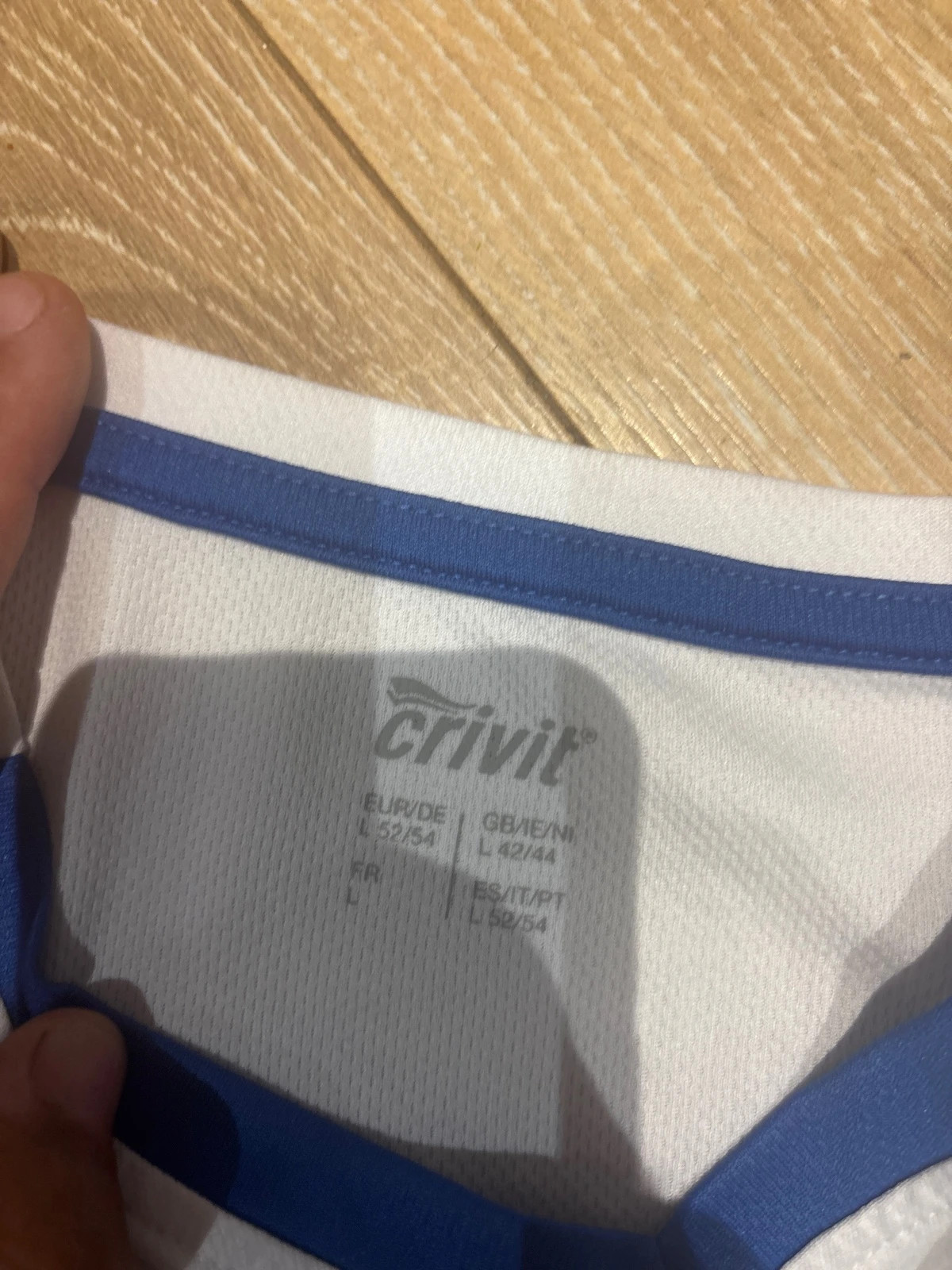 Maillot de sport Homme marque Crivit Blanc et Bleu numéro 10 taille L – Crivit – taille L 3