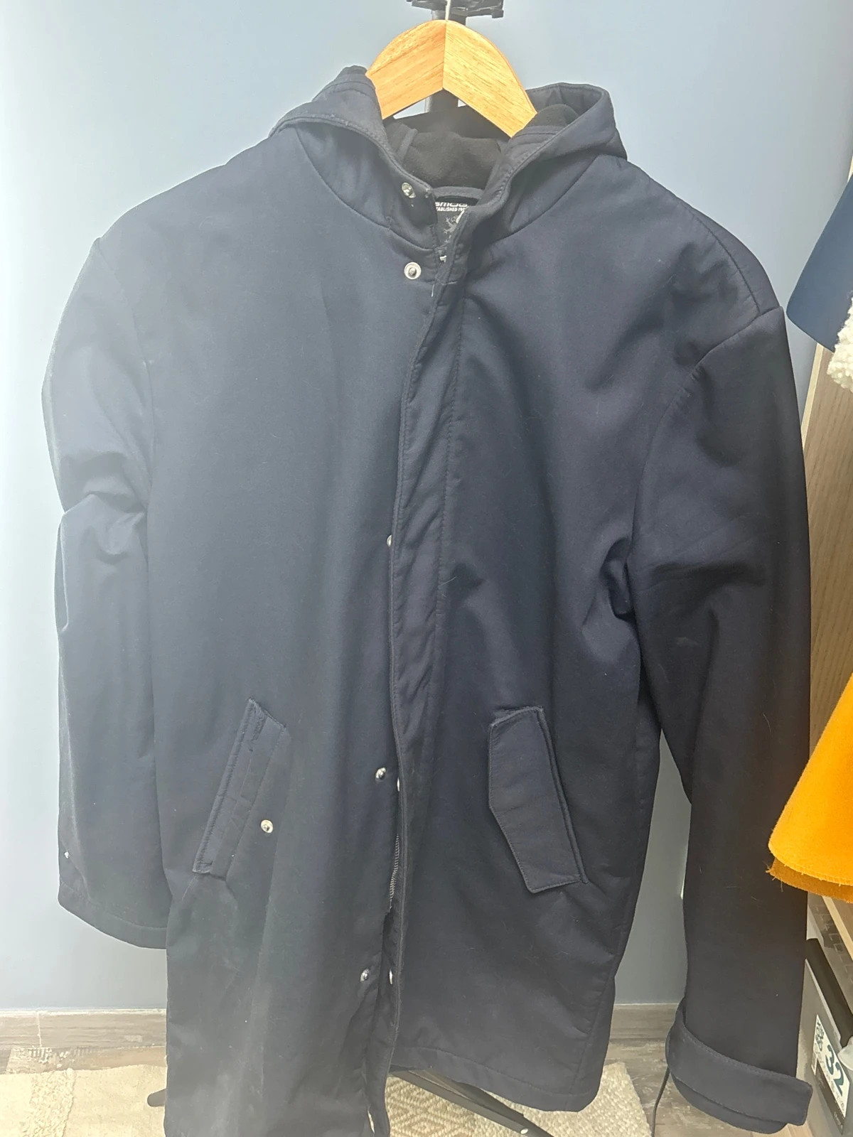 Manteau bleu foncé taille L, capuche – SMOG – taille L 5