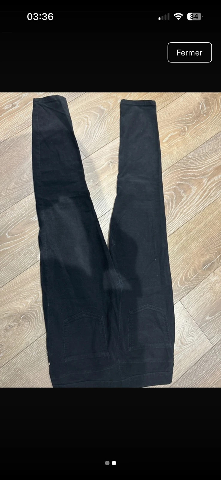 Pantalon Femme velour noir de facto taille 36 – Defacto – taille XS / 34 / 6 2