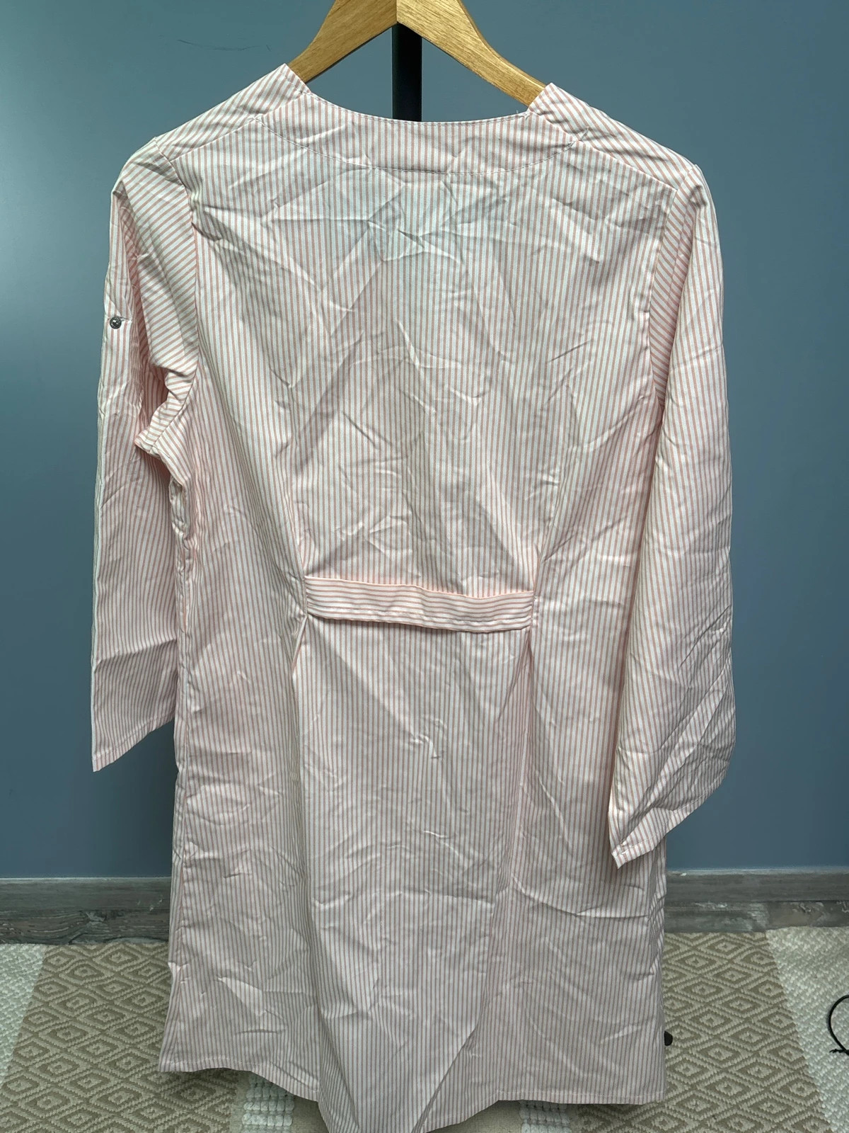 Blouse à rayure verticale blanc et saumon taille 40/42 4